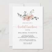 Invitation Déjeuner nuptial classique rose rose rose (Devant)