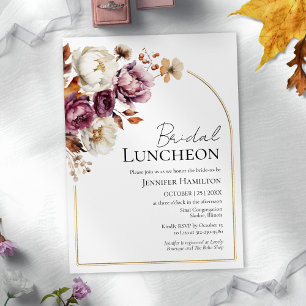 Invitation Déjeuner nuptial d'automne de l'Arc d'or floral de