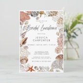 Invitation Déjeuner nuptial de cadre de coquillage tropical m (Debout devant)