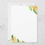 Invitation Déjeuner nuptial de citron de verre à cocktail (Dos)