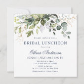 Invitation Déjeuner Nuptial de feuillage d'eucalyptus à l'aqu (Devant)