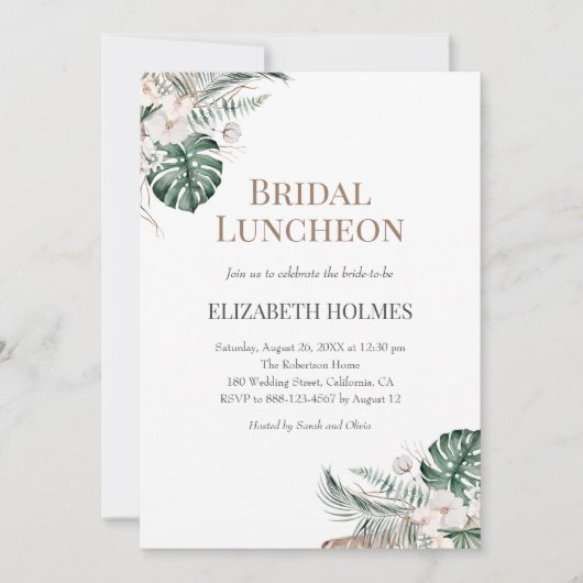 Invitation Déjeuner nuptial de l'orchidée tropicale (Devant)