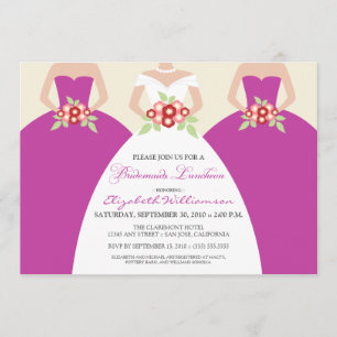 Invitation Déjeuner nuptial de mariée et d'épouse (fuchsia)