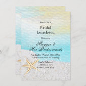 Invitation Déjeuner nuptial de sable blanc de plage de bord d (Devant / Derrière)