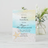 Invitation Déjeuner nuptial de sable blanc de plage de bord d (Debout devant)