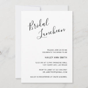 Invitation Déjeuner nuptial de script manuscrit simple