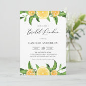 Invitation Déjeuner nuptial d'été de la Garland Lemons and Or (Debout devant)