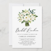 Invitation Déjeuner nuptial du Bouquet floral blanc (Devant)