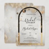 Invitation Déjeuner nuptial étoile d'or céleste Sun Moon Gala (Devant / Derrière)