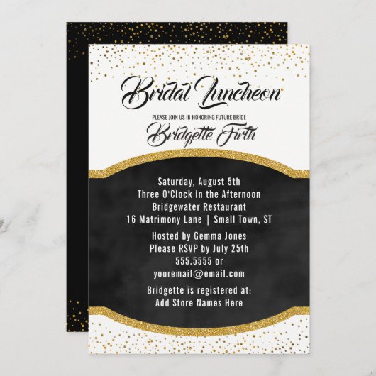 Invitation Déjeuner nuptial | Fête des mariées de Parties sci (Devant / Derrière)