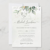 Invitation Déjeuner nuptial Feuille Eucalyptus Green (Devant)