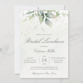 Invitation Déjeuner nuptial Feuille Eucalyptus Green (Devant)