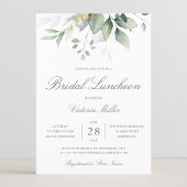 Invitation Déjeuner nuptial Feuille Eucalyptus Green