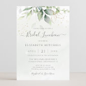 Invitation Déjeuner nuptial Feuille Eucalyptus Green