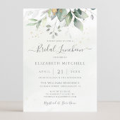 Invitation Déjeuner nuptial Feuille Eucalyptus Green