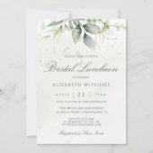 Invitation Déjeuner nuptial Feuille Eucalyptus Green (Devant)