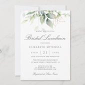 Invitation Déjeuner nuptial Feuille Eucalyptus Green (Devant)