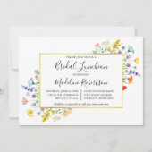 Invitation Déjeuner nuptial Fleur sauvage de calligraphie aqu (Devant)