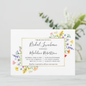 Invitation Déjeuner nuptial Fleur sauvage de calligraphie aqu (Debout devant)