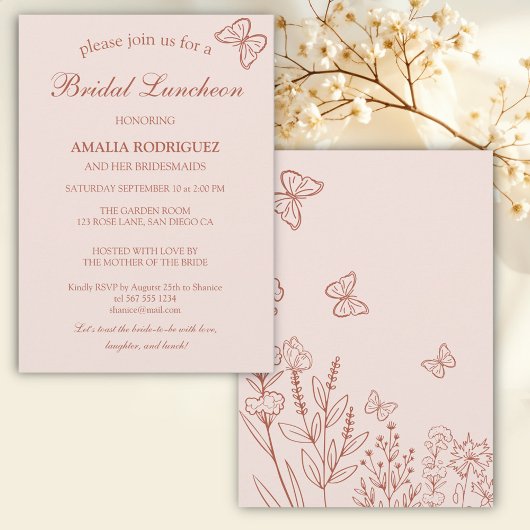 Invitation Déjeuner nuptial Fleurs de prairie