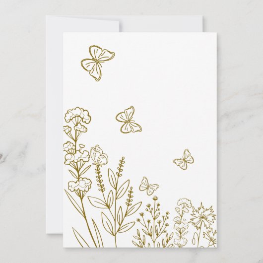 Invitation Déjeuner nuptial Fleurs de prairie (Dos)