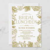 Invitation Déjeuner nuptial Gold Corals Frame Beach (Devant)