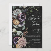 Invitation Déjeuner nuptial gothique foncé mystérieux et flor (Devant)