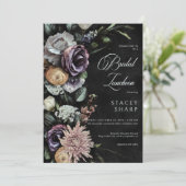 Invitation Déjeuner nuptial gothique foncé mystérieux et flor (Debout devant)