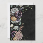 Invitation Déjeuner nuptial gothique foncé mystérieux et flor (Dos)