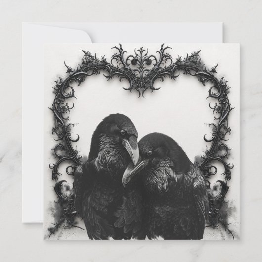 Invitation Déjeuner nuptial gothique noir et blanc en fibre d (Dos)