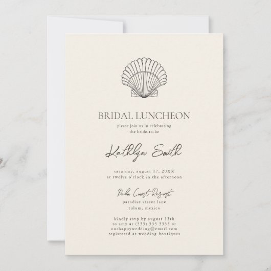 Invitation Déjeuner nuptial Mariage de Shell Beach moderne (Devant)