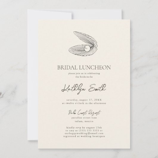 Invitation Déjeuner nuptial Mariage de Shell Beach moderne (Devant)