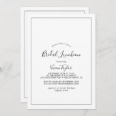 Invitation Déjeuner nuptial minimaliste (Devant / Derrière)