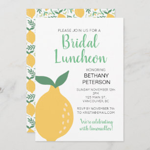 Invitation Déjeuner nuptial moderne de citron jaune