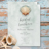 Invitation Déjeuner nuptial moderne de Coastal Seashell Aqua