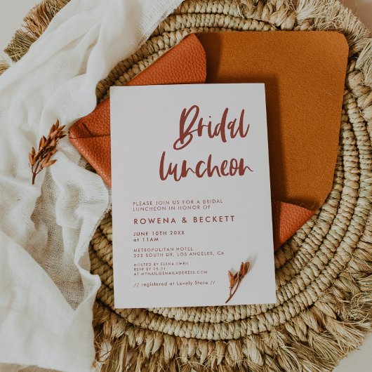 Invitation Déjeuner nuptial moderne et élégant rose neige