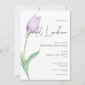 Invitation Déjeuner nuptial moderne violet Tulip solo (Devant)