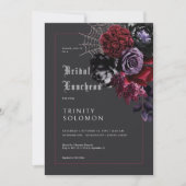 Invitation Déjeuner nuptial noir foncé et argenté Web (Devant)