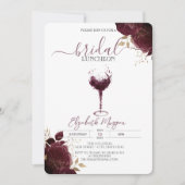 Invitation Déjeuner nuptial Rose Bourgogne (Devant)