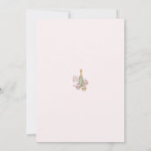 Invitation Déjeuner nuptial rose moderne Champagne & Cupcakes (Dos)
