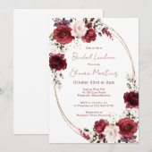 Invitation Déjeuner nuptial Rose rose rouge violet (Devant / Derrière)