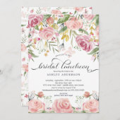 Invitation Déjeuner nuptial rose vif (Devant / Derrière)