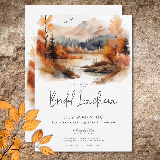 Invitation Déjeuner nuptial Rustic Fall Mountain
