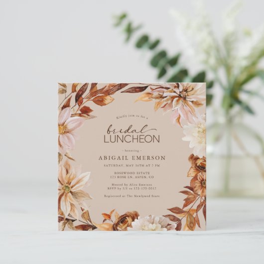 Invitation Déjeuner nuptial rustique (Debout devant)