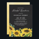 Invitation Déjeuner nuptial rustique Chalkboard Sunflowers<br><div class="desc">Invités Invitations à votre événement avec cette invitation à déjeuner nuptiale de tournesols rustiques. Il présente des illustrations d'aquarelle de tournesols et d'eucalyptus feuilles sur arrière - plan faux chalkboar. Cette invitation au tournesol est parfaite pour les déjeuners nuptiaux d'été et d'automne. Personnalisez en ajoutant les noms, la date, l'heure,...</div>