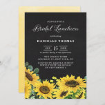 Invitation Déjeuner nuptial rustique Chalkboard Sunflowers<br><div class="desc">Invités Invitations à votre événement avec cette invitation à déjeuner nuptiale de tournesols rustiques. Il présente des illustrations d'aquarelle de tournesols et d'eucalyptus feuilles sur arrière - plan faux chalkboar. Cette invitation au tournesol est parfaite pour les déjeuners nuptiaux d'été et d'automne. Personnalisez en ajoutant les noms, la date, l'heure,...</div>