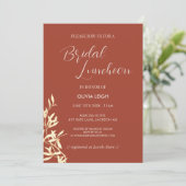 Invitation Déjeuner nuptial rustique floral intemporel (Debout devant)