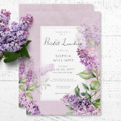 Invitation Déjeuner nuptial rustique romantique violet & Sage