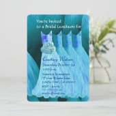 Invitation Déjeuner ou brunch Turquoise Blue V02A (Debout devant)
