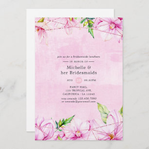 Invitation Déjeuner rose d'Epouses Florales Gold et Rose